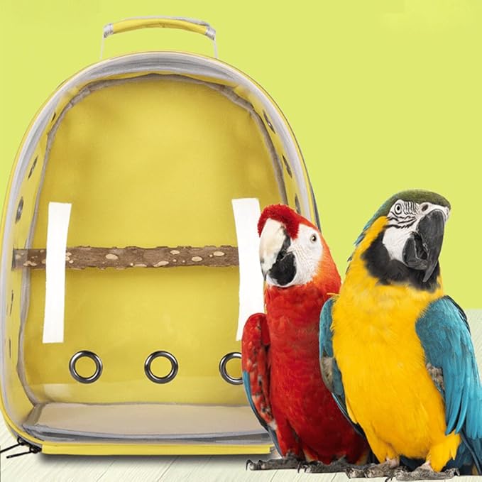 Bird Carrier Backpack, Bird Travel Carrier with Standing Perch, Lightweight Breathable Parrot Cage for Small Birds, Green Cheek, Cockatiel, Parrot