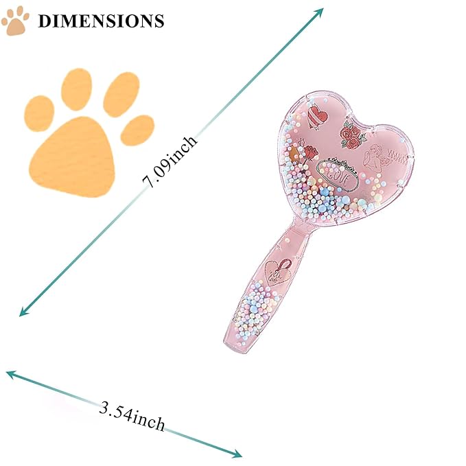 Small Dog Brush, Soft Dog Grooming Comb for Shih Tzus, Yorkies, Maltipoos, Maltese, Love Shape Puppy Massaging Pet Hair Brush, Cat Brush, for Small Dogs Cats of All Hair Types (Pink Blue)