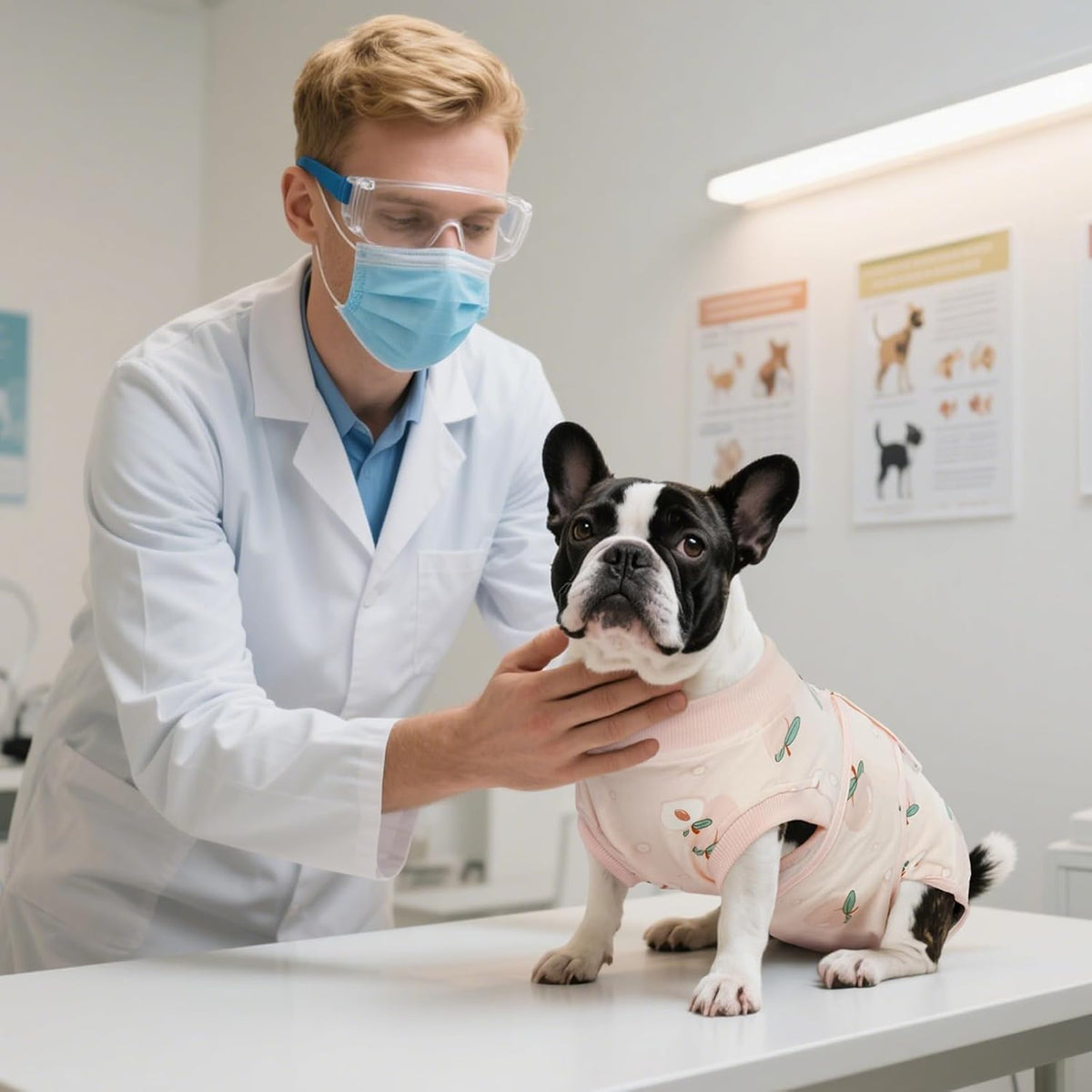 Kuoser Recovery Suit for Dogs Cats After Surgery, Professional Pet Recovery Shirt Dog Abdominal Wounds Bandages, Substitute E-Collar & Cone,Prevent Licking Dog Onesies Pet Surgery Recovery Suit