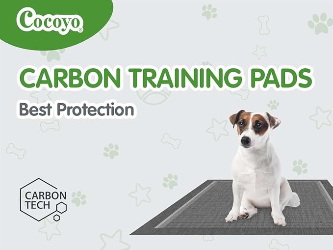 COCOYO Dog Training Pads丨Carbon Absorb Eliminating Urine Odor Puppy Pads丨Premium Charcoal Dog Pee Pads (100 Count, 17.5x23.5 inch)