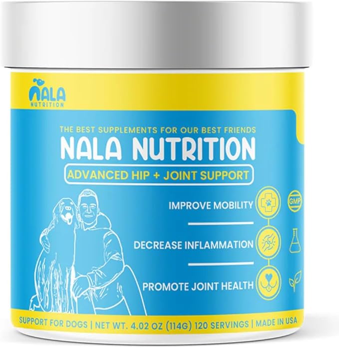 Advanced Hip and Joint Supplement for Dogs | Chondroitin, Vitamin and Glucosamine for Dogs | Dog Joint Supplement for Health + Mobility | 120 Scoops