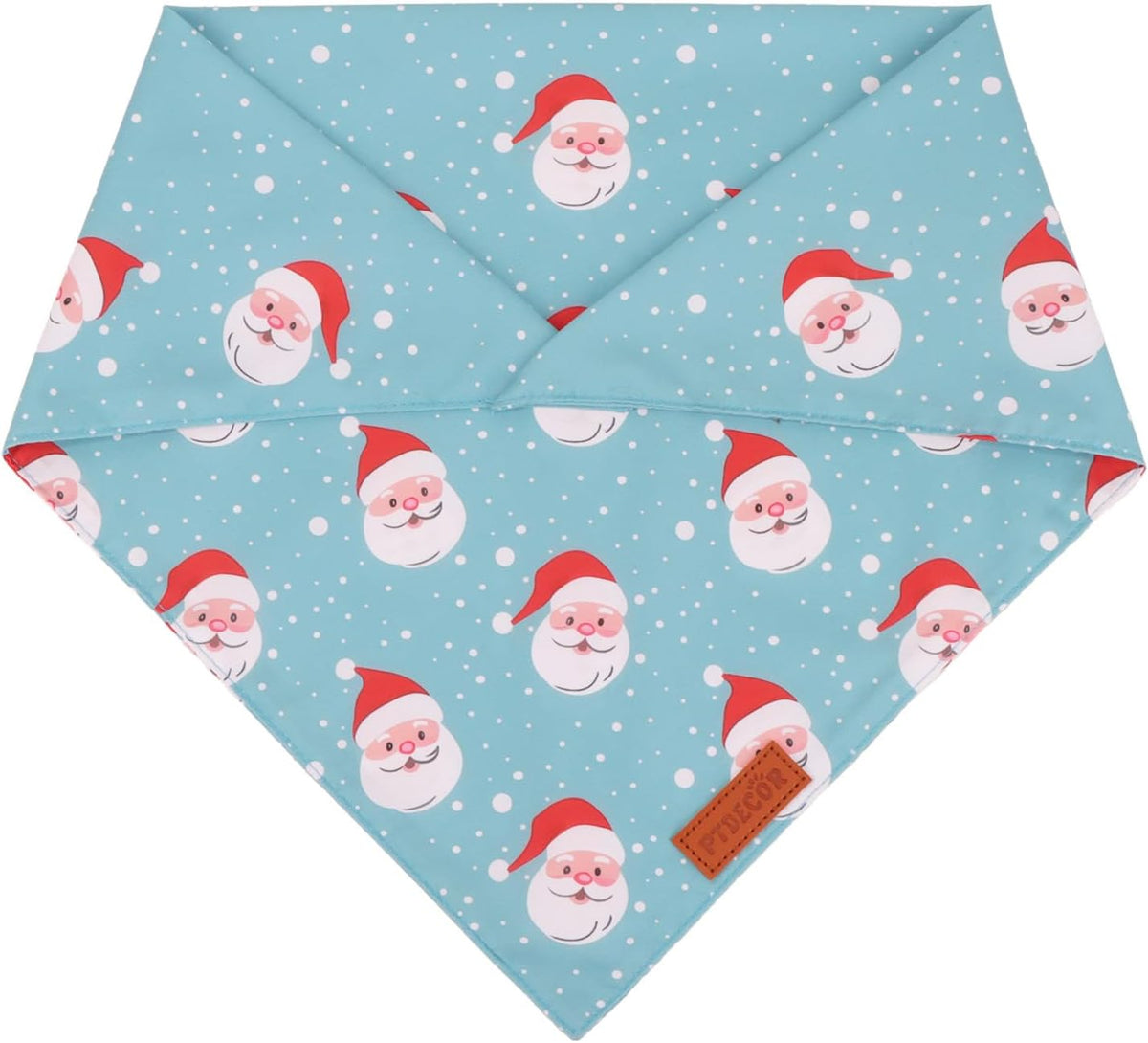 PTDECOR Christmas Dog Bandana, Xmas Light Bulb Santa Reversible Holiday Dog Scarf, Triangle Christmas Bandanas for Medium Large Dogs Pets (Large)