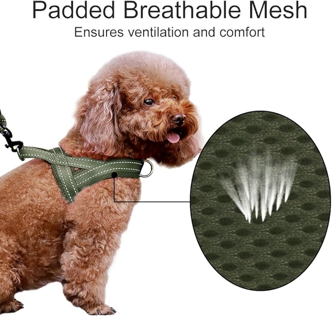 Plutus Pet No Pull Dog Harness with Breathable Mesh Padded, Adjustable Reflective Escape Proof Dog Harness, Quick Fit Dog Vest Harness for Small Medium Large Dogs(XL, Ranger Green)