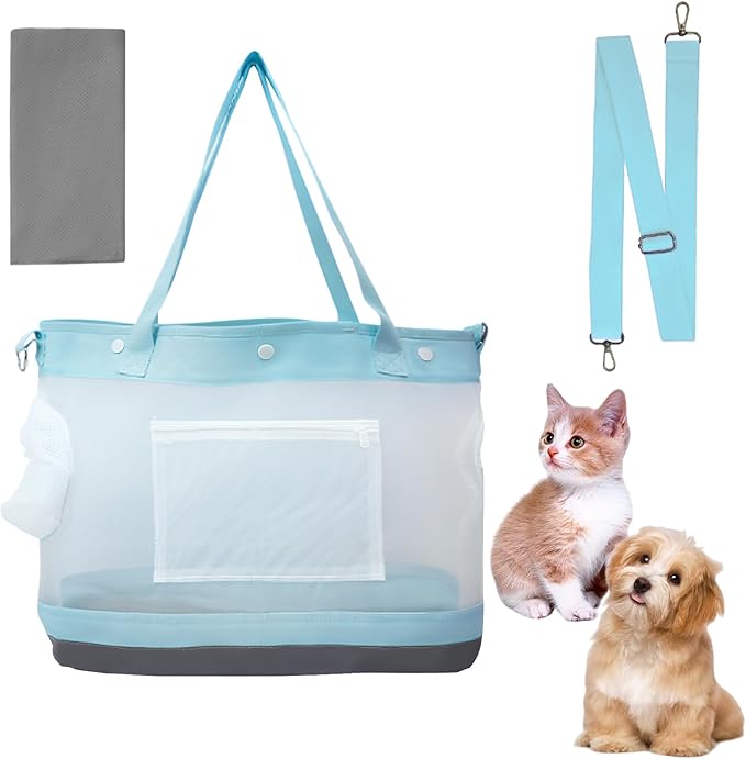 Dog Purse Carrier for Small Dogs Cat Kitty Puppy Rabbit Bunny Dog Cat Bag Carrier for Animals up to 22lbs Soft Sided Collapsible Pet Carrier Sling for Outing Travel Vet-Light Blue
