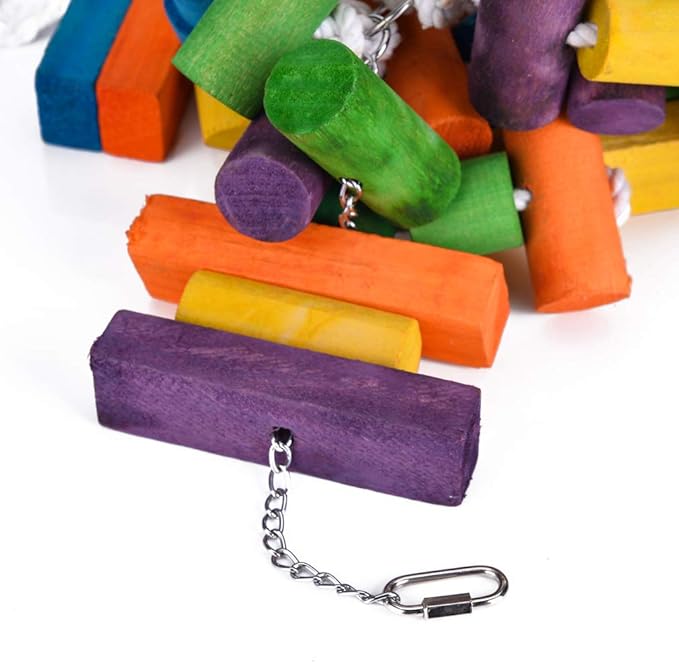 KINTOR Bird Chewing Toy Large Medium Parrot Cage Bite Toys African Grey Macaws Cockatoos Eclectus Amazon (26.5inch Long)