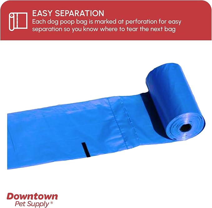 Downtown Pet Supply Dog Waste Bags (1000 CT - Rainbow Bags & 2 Dispensers) Clips to Dog Leashes & Harnesses - Poop Scoop Bags are Leak-Proof & Unscented