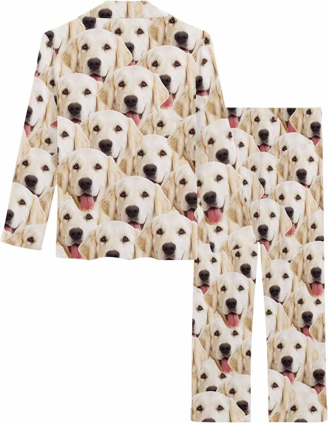 MyPupSocks Custom Face Pajamas for Women Set, Personalized Photo Long Sleepwear XS-XXL