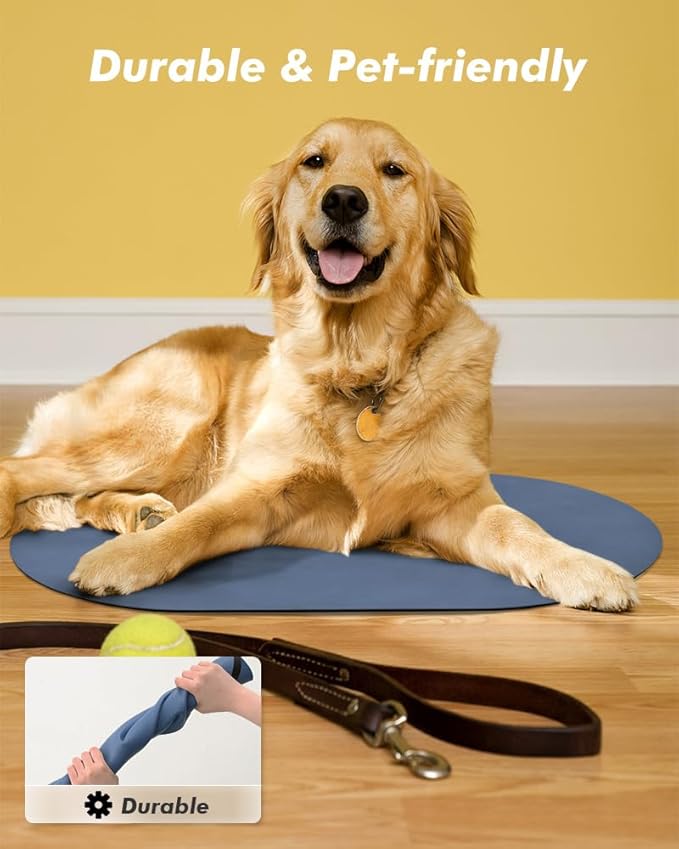 Absorbent Dog Food Mat-Dog Cat Mat for Food and Water Bowl, Quick Dry Pet Food Mat, No Stains Pet Feeding Pad, Cat Accessories Pet Supplies-Water Bowl Mat for Messy Drinkers