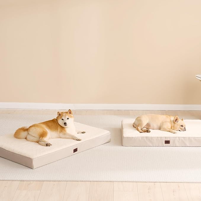 EHEYCIGA Orthopedic XXL Dog Beds for Jumbo Dogs with Removable Washable Cover,Camel, 50x36