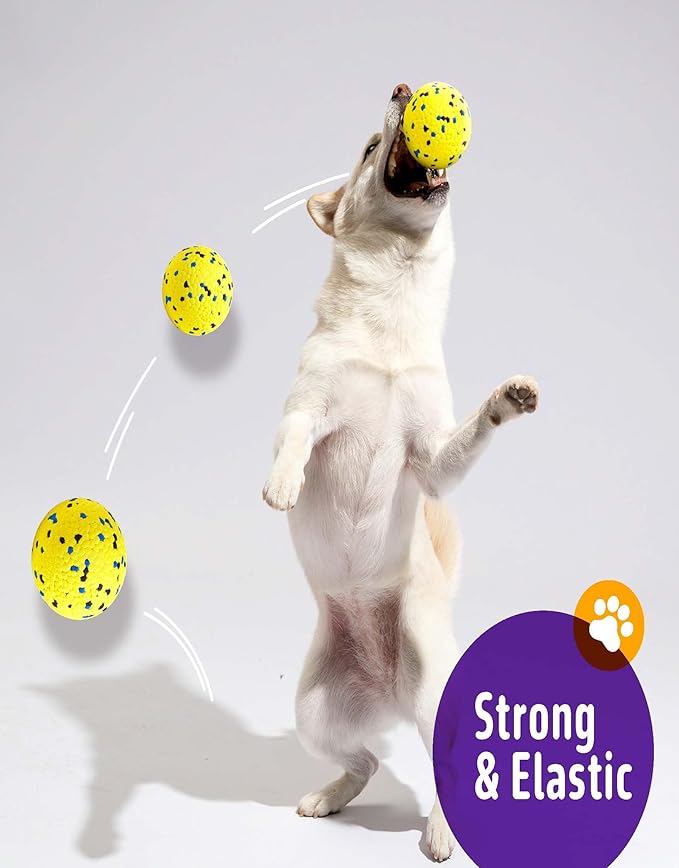 Dog Balls Upgraded Dog Tennis Balls for Aggressive Chewers, 5.3'' Indestructible Tennis Ball, More Bite-Proof Chew Toys, Long-Lasting Teething Ball for Puppies Small Medium Large Dogs