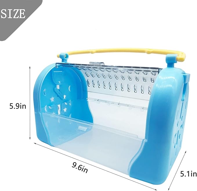 Tfwadmx Hamster Carrier Cage, Portable Dwarf Hamster Travel Cage, Pet Outgoing Cage with Chewing Toys, Small Animal Breathable Carrier for Hamsters Gerbil Mice Rat Hedgehog
