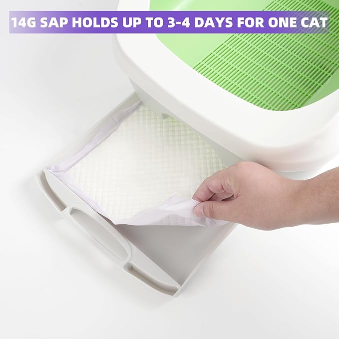 IMMCUTE Cat Pads 16.9" X 11.4", 50 Ct | Pee Pads for Cats | Thickened 6-Layer Super Absorbent Pads, Pee Pads for Tidy Cats Breeze Litter System | Cat Pee Pad for Litter Box