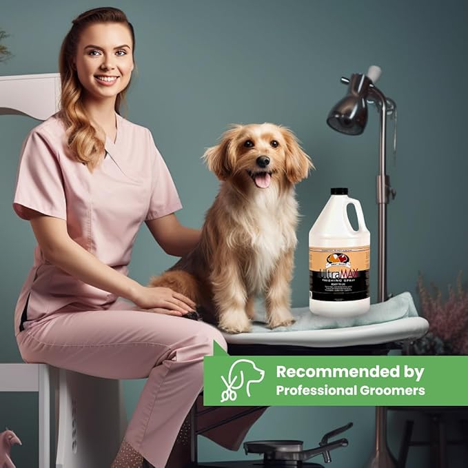 Best Shot UltraMAX Pro Finishing Spray, Ideal Detangler Spray for Pets, Hydrating and Soothing Pet Grooming Spray, for Dogs and Cats, 1.1 Gallon