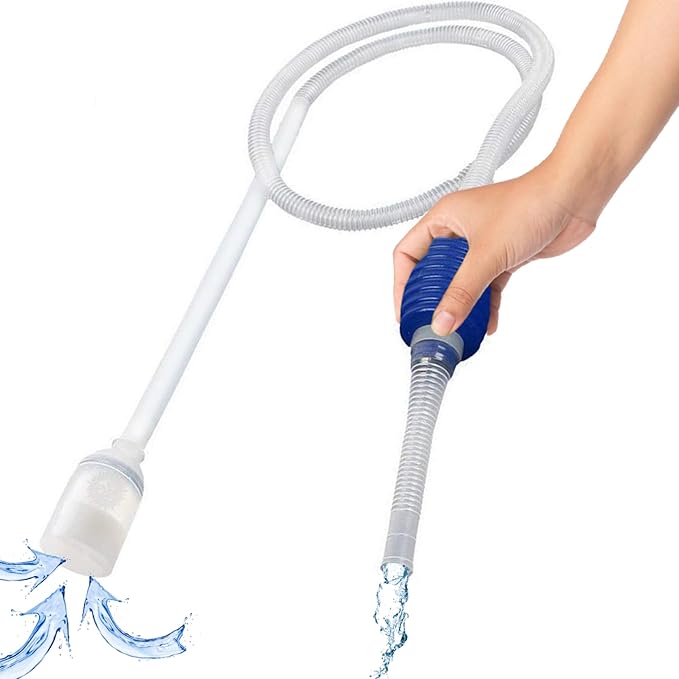 SunGrow Aquarium Fish Tank Gravel Cleaner Vacuum, Siphon Pump Aquarium Water Changer, Tank Cleaner, Syphon Cleaning and Water Changing Tools Kit with Priming Bulb, Aquarium Supplies, 65-inches