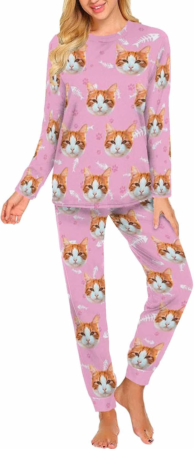 MyPupSocks Custom Face Pajamas Sets for Women, Personalized Photo Sleepwear XS-XXL