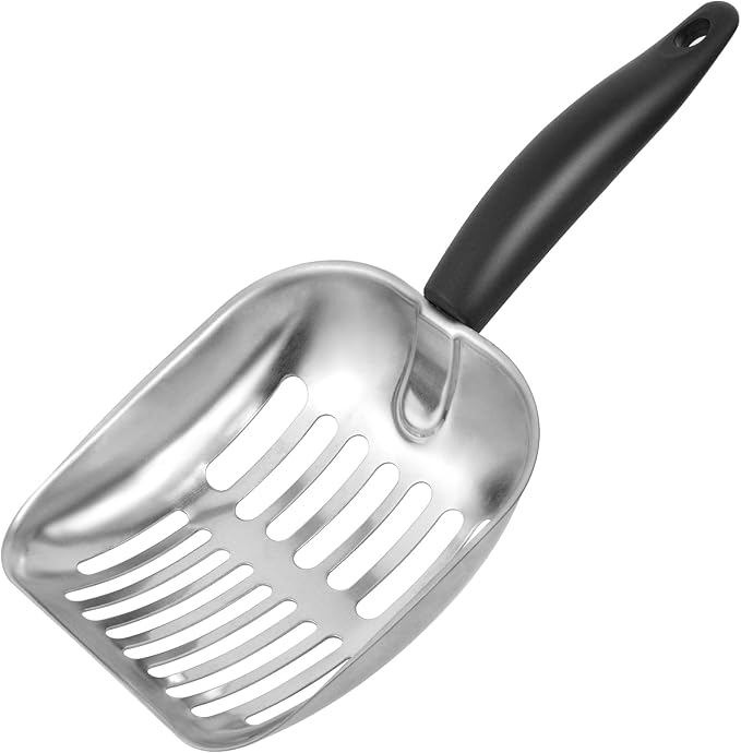 Cat Litter Scoop -Metal Cat Litter Scoop-Sturdy Mesh Scooper - Mesh Shovel-Easy to Clean - Suitable for Cat Litter Box -Black