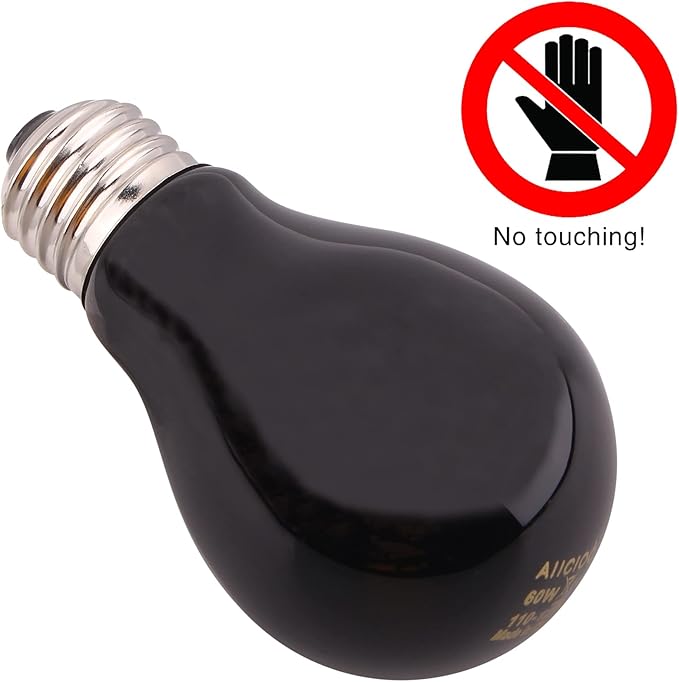 Reptile Heat Lamp - 60 Watt Reptile Night Heat Bulb Terrarium Moon-Like Light Bulb for Bearded Dragon Gecko Snake Turtle and Lizard