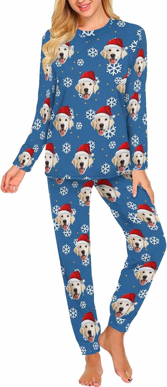 MyPupSocks Custom Face Pajamas Sets for Women, Personalized Photo Sleepwear XS-XXL