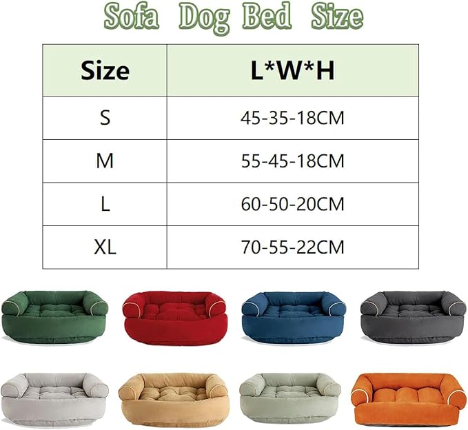 Suede Sofa Dog Bed, Multiple Sizes Orthopedic Memory Foam Mattress, Durable and Calming, Washable Dog Bed with Anti-Slip Bottom M Khaki