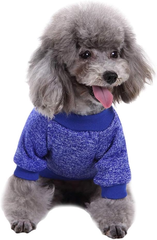 Jecikelon Dog Clothes Dogs Sweater Soft Puppies Clothing Winter Puppy Sweaters Warm Outfit for Dogs Small XXS XS Cat Apparel (Dark Blue, XXS)