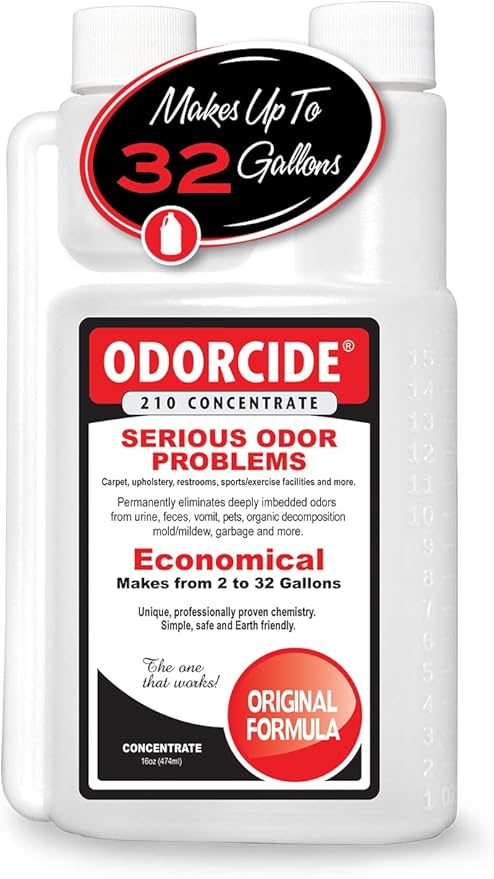 Odorcide Odor Eliminator Concentrate: Odor Eliminator for Strong Odor on Carpets, Hardwood & More - Smoke, Sweat & Pet Odor Eliminator for Home w/Non-Enzymatic Formula, 16 oz