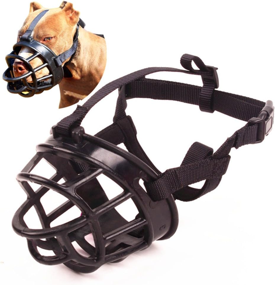 Basket Dog Muzzles-Soft Adjustable Breathable Mask Anti Biting Chewing Barking Training Dog Muzzle for Small Medium Large Dogs (Black, 5: Snout 11-14.9")