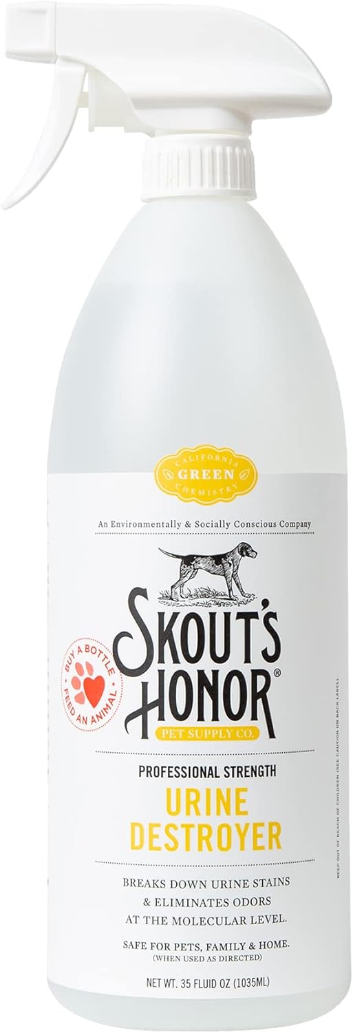 Skout's Honor Dog Urine Destroyer, Professional Strength, Plant-Powered, Cruelty-Free Urine Eliminator for Carpets and Indoor Living Spaces, 35 oz