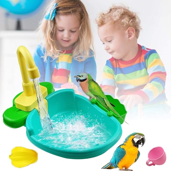 Petlex Bird Bath for Cage, Bird Bath Fountains Indoor, Parrot Automatic Bathing Box Bird Bath Shower Accessories Bird Toys for Parakeets, Budgie, Cockatiel, Conure and Small Birds