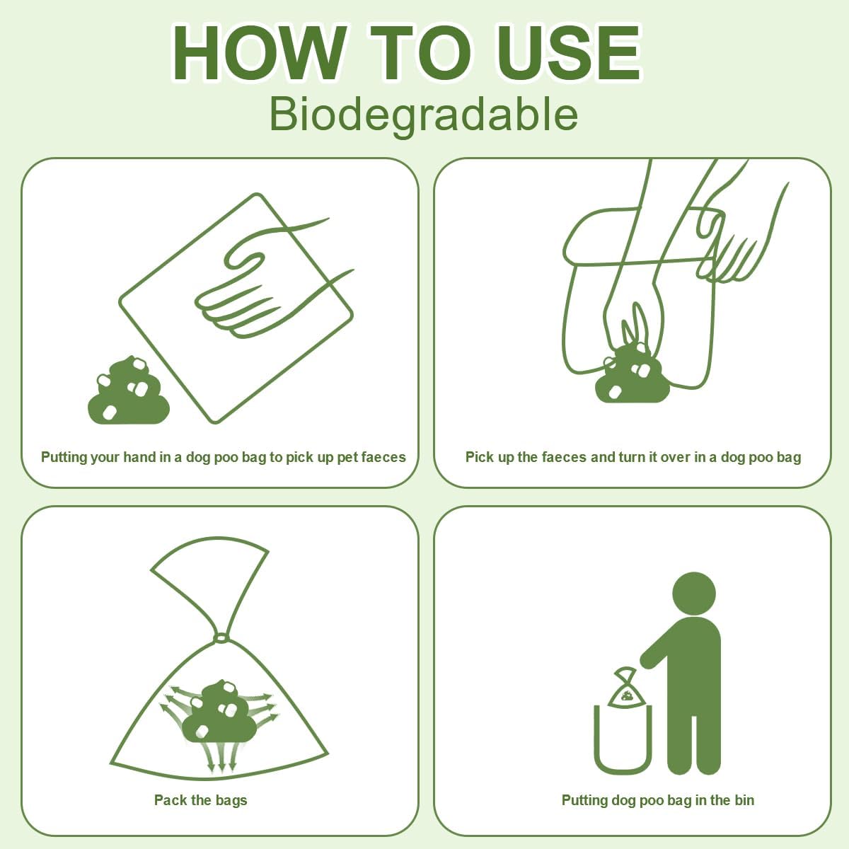 Green Dog Poo Bags Lavender scent - 270 Large Biodegradable Poop Bags, Extra Thicken Strong Corn Starch Blended Compostable Leak Proof Poop Waste Bag for Dogs