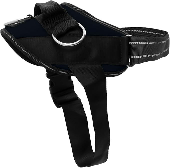 ShawnCo Essential Dog Harness, No-Pull Pet Vest with 3 Leash Clips, No Choke, Reflective, Adjustable and Padded, for Easy Walking and Training for Small, Medium and Large Dogs (Midnight, XL)