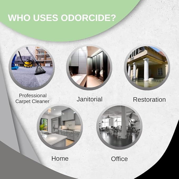 Odorcide Odor Eliminator Concentrate: Odor Eliminator for Strong Odor on Carpets, Hardwood & More - Smoke, Sweat & Pet Odor Eliminator for Home w/Non-Enzymatic Formula, 64 oz