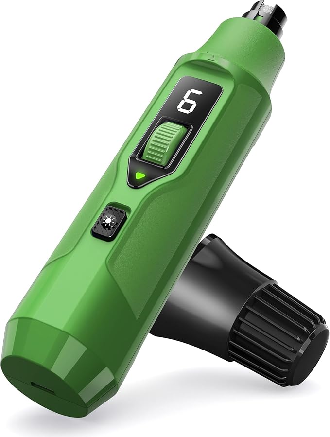 YABIFE 7-Speed Pet Nail Grinder with Light – Heavy Duty, Whisper Quiet Nail Trimmer for Dogs, Cats, Birds & Small Animals – Single-Handed Operation