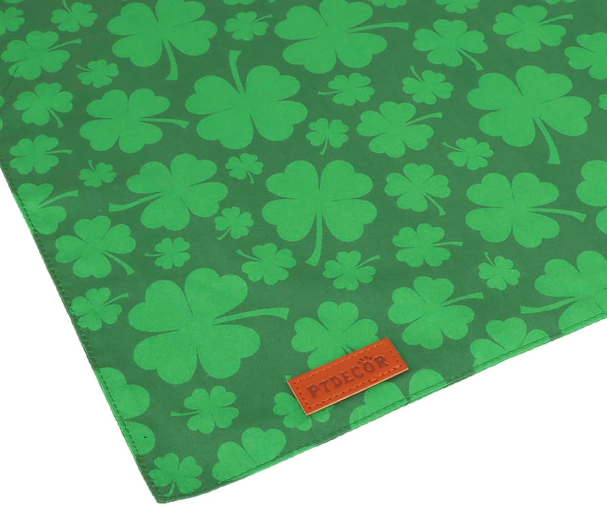PTDECOR St. Patrick's Day Dog Bandana, Reversible Dog Scarf, Multi Size Offered, Green Shamrock Pet Bandanas for Small Dogs Pets (St. Patrick's Day, Small)