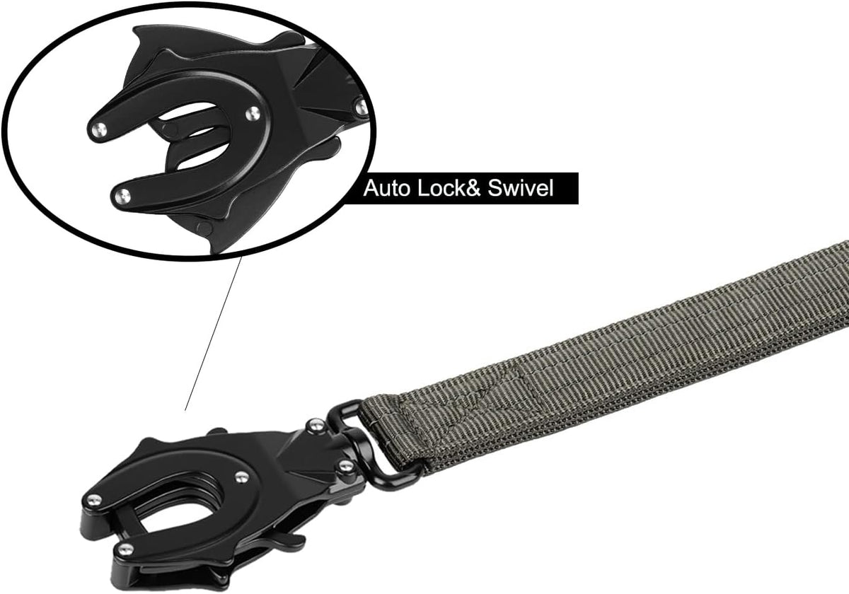 ICEFANG Tactical Dog Leash,K9 Training Walking Bungee Lead with 2 Control Handle,Heavy Duty Quick Release Metal Clasp,for Medium Large Breed (Reflective Green, 6 FT)