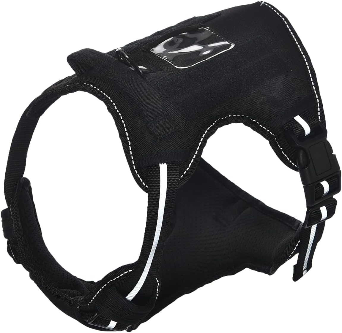 Amazon Basics No Pull Dog Harness, Adjustable Front Clip, Tactical Vest, Small, Black