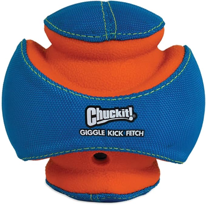 ChuckIt! Kick Fetch Dog Toy Ball With Giggle Sounds, Small