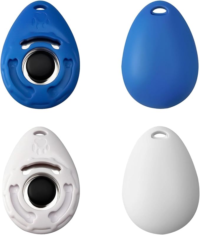 Dog Clicker for Training with Wrist Strap, Training Clicker for Puppy, Cat, Potty, Bird, Horse, Pet, Dog Clicker Trainer Training Tools, Behavior Aids, 2 Pack Blue and Red