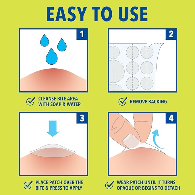 Cutter Bug Bite Patches Itch Relief Hydrocolloid Patches for Kids & Adults, Absorbs Fluids, Helps Heal, Prevents Scratching, Mosquito Itch Relief, Hydrocortisone & Suction Tool Alternative, 153 Count