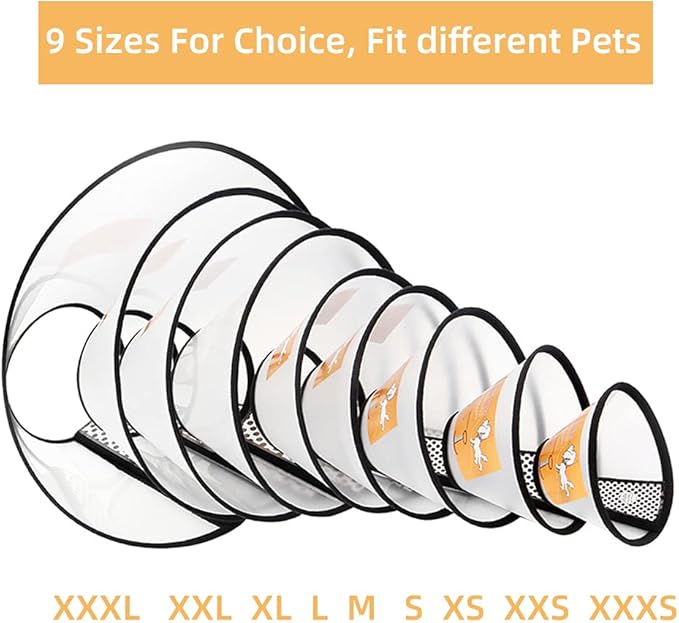Plastic Pet Recovery Collars & Cones for Dogs and Cats After Surgery Adjustable Dog Neck Cone Surgical Elizabeth E-Collar Prevent Biting and Stop Licking Wound (XS)