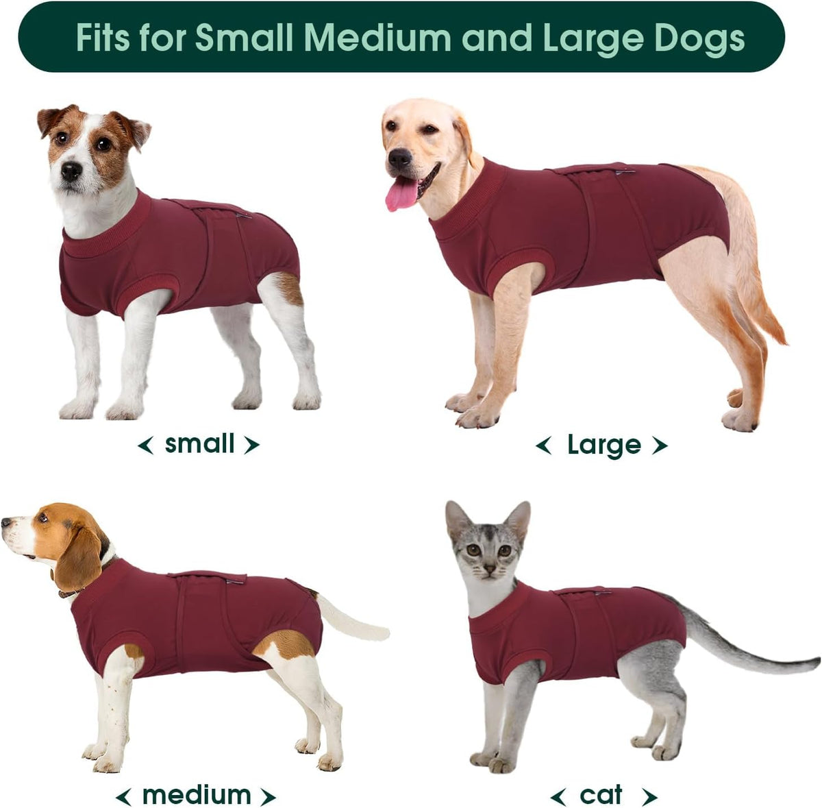 Kuoser Dog Surgery Recovery Suit, Recovery Suit for Female Male Dogs, Dog Onesie After Surgery Spay Neuter, Anti-Licking Pet Surgical Recovery Snugly Suit, Bodysuit for Abdominal Wounds Skin Disease