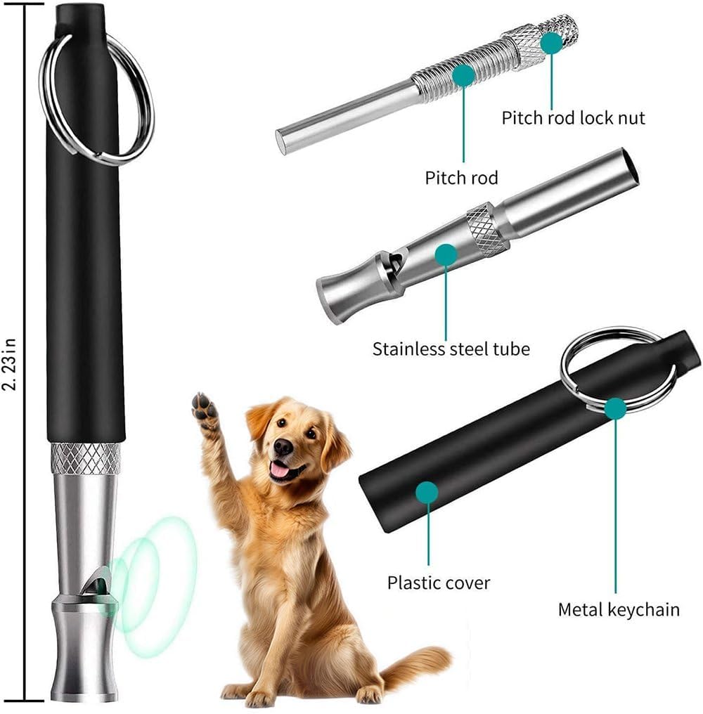 Dog Whistle - Stop Barking Neighbors Dog, Ultra-Wide Frequency Ultrasonic Silent Dog Whistle for Dog, 2 Pack Professional Recall Dog Training Whistles