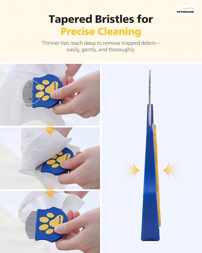 PETHROOM Professional Eye Comb for Pets | Stainless Steel Tear Stain Remover for Cats & Dogs | Gentle Round-Head Grooming Tool | Compact & Portable for Eye Gunk Removal