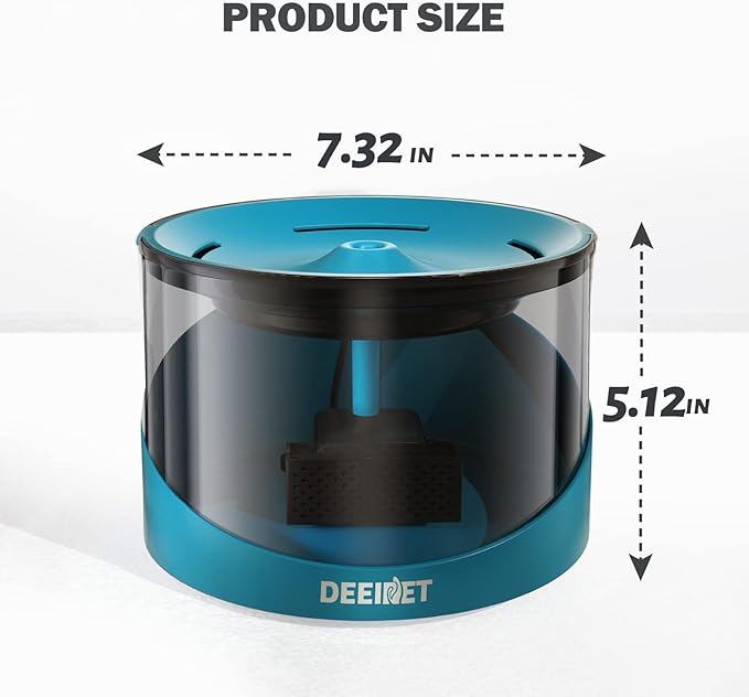 Cat Water Fountain, 74oz/2.2L Ultra Quiet Automatic Water Dispenser for Cats Dogs with Colorful LED Indicator, Water Bowl for Pets with Filter