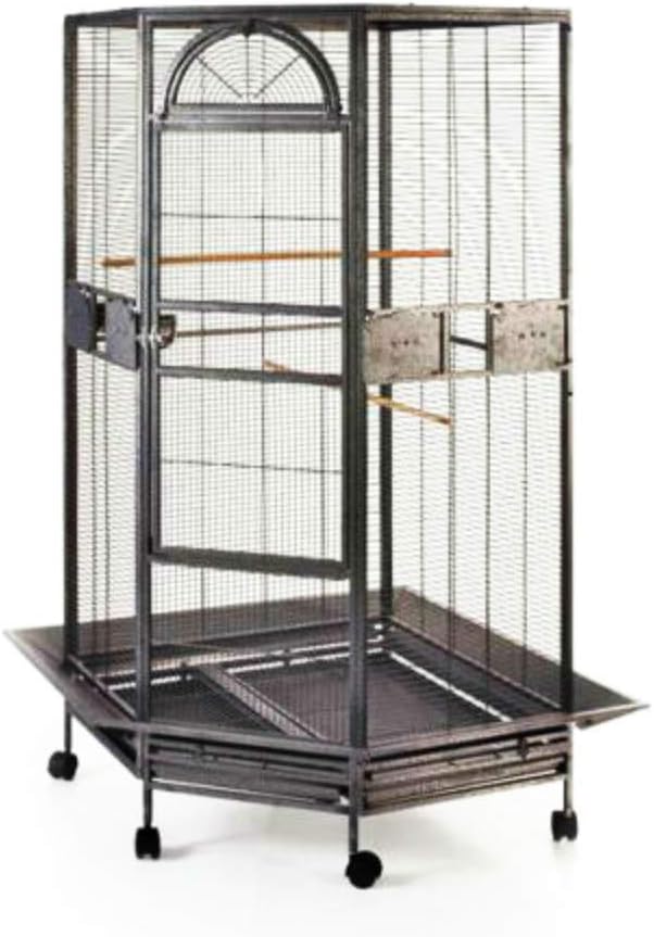 Seny Corner Bird Cage for Cockatiel Parakeet Black and White New (Black)