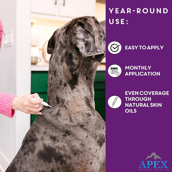 Apex Plus Flea and Tick Prevention for Dogs | Large (45-88 lbs) | 3-Month Supply | Dog Flea and Tick Treatment | 24-Hour Activation, Waterproof, 30-Day Protection
