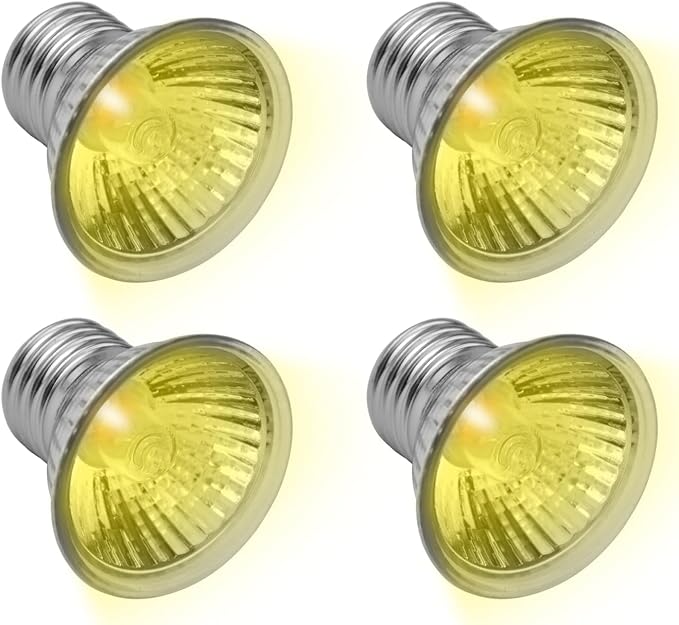DOMICA 4-Pack 50W UVA UVB Light Bulbs for E27 Reptile Heat Lamp, Basking Spot Light Simulated Sunlight, Heating Lamp for Turtle, Lizard, Snake, Beared Dragon, Amphibians