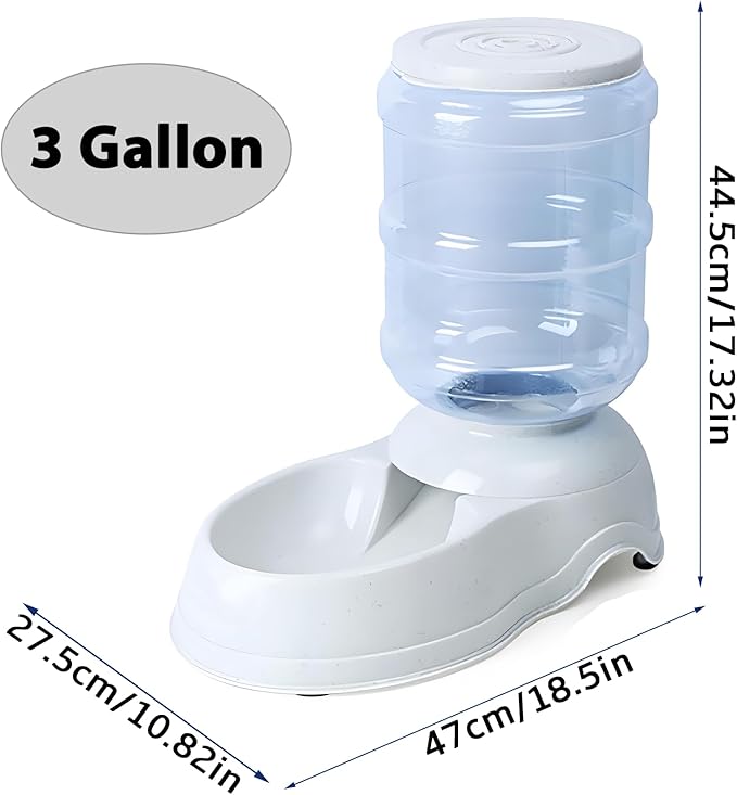 Automatic Dog Feeders - 3 Gallon Capacity Gravity Food Dispenser for Large Dogs and Cats