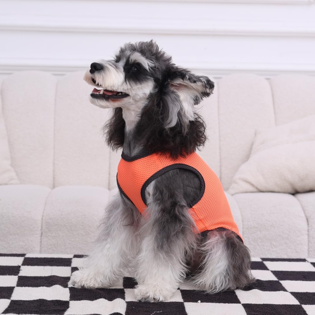 2 Pack Cooling Shirts for Dogs, Lightweight Mesh Breathable Dog Clothes for Small Dogs Boy Girl,Sun-Protection Sleeveless Shirts for Dog&Cat Puppy Vest Pet Apparel - M