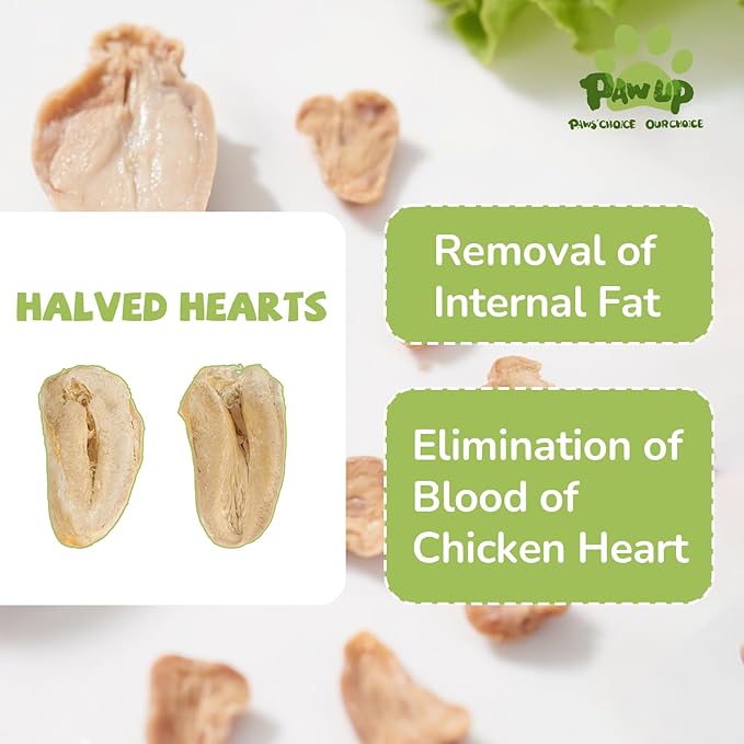 Freeze Dried Chicken Heart Pet Treats, High Protein Freeze-Dried Pet Food for Dogs, Cats, Fresh Ingredient, 3.2 oz, Rawhide Free, Gluten&Grain Free