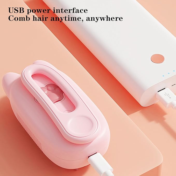 Pet Grooming Brushm,Cat Brush,3 In1 Spray Cat BrushSelf-Cleaning Wet Dog Comb with USB Rechargeable & Water Tank,Suitable for Dogs,Cats to Reduces Flying Hair (Pink)